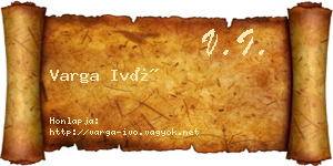 Varga Ivó névjegykártya
